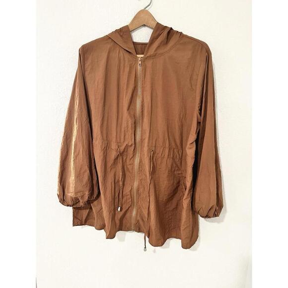 Emery Rose Jackets & Blazers - Emery Rose Woman’s Brown Lightweight Jacket with Hood 2XL